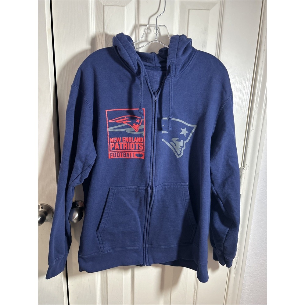 Fanatics New England Patriots NFL Full Zip Hoodie Mens Large Sweatshirt